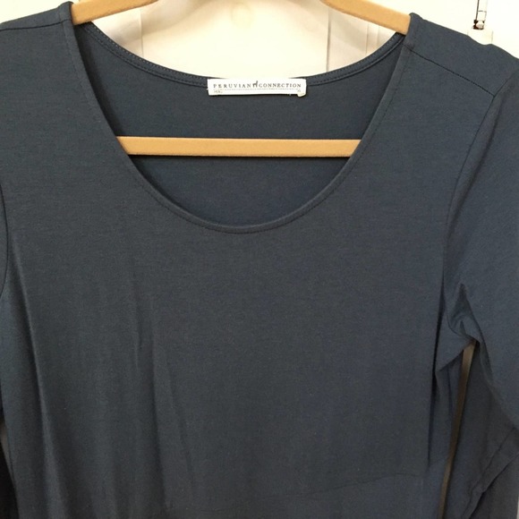 Peruvian Connection Blue Long Sleeve Dress - Picture 7 of 16